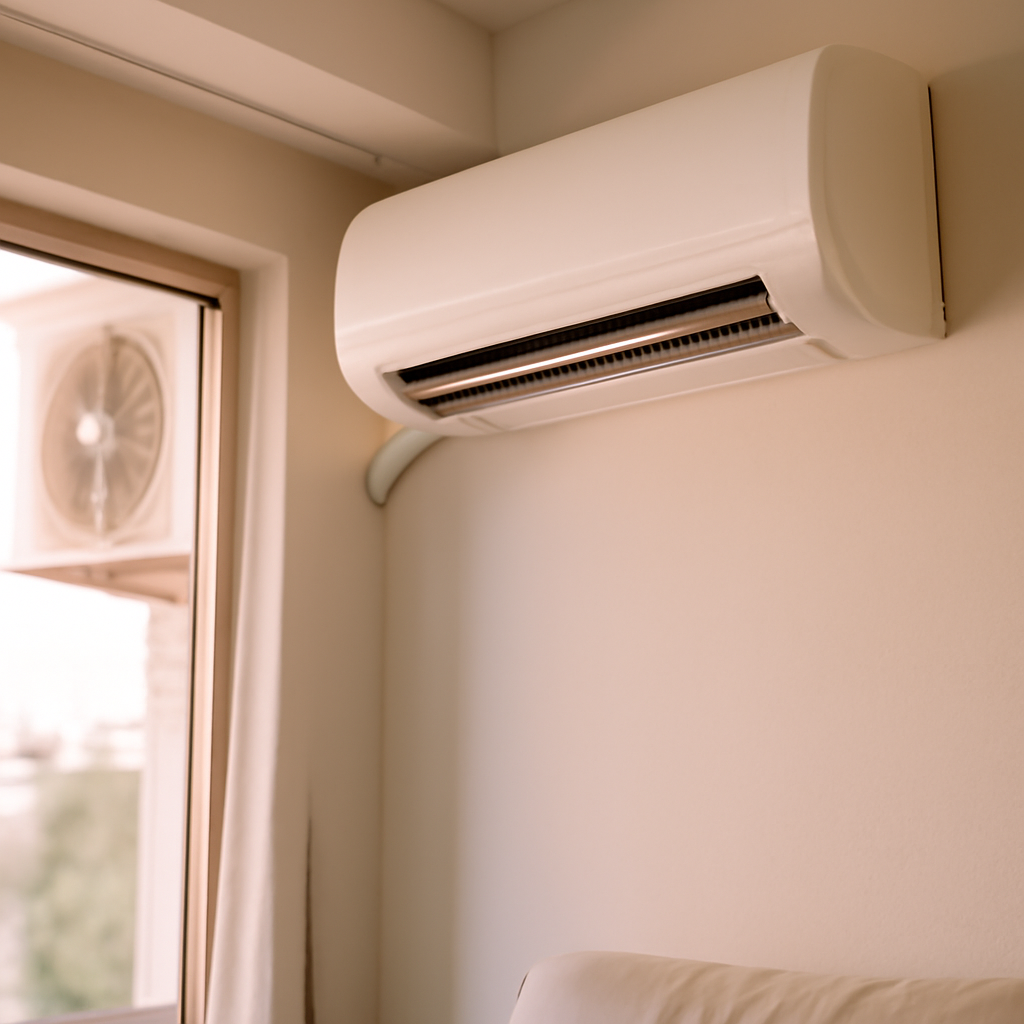 split klíma rendszer telepítve egy modern lakásban