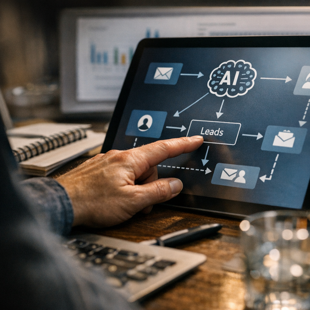 AI lead generation process flowchart