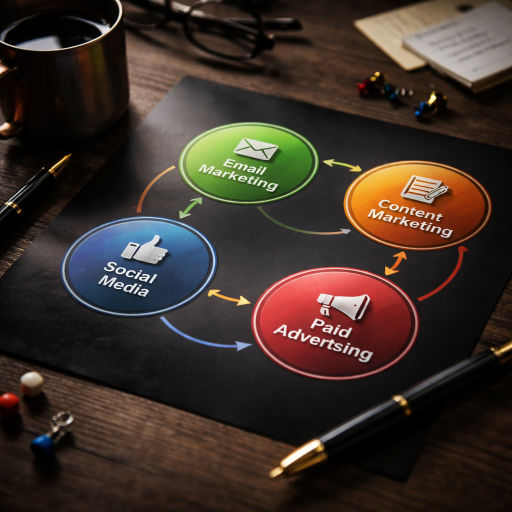 infographic showing the four essential growth marketing strategies