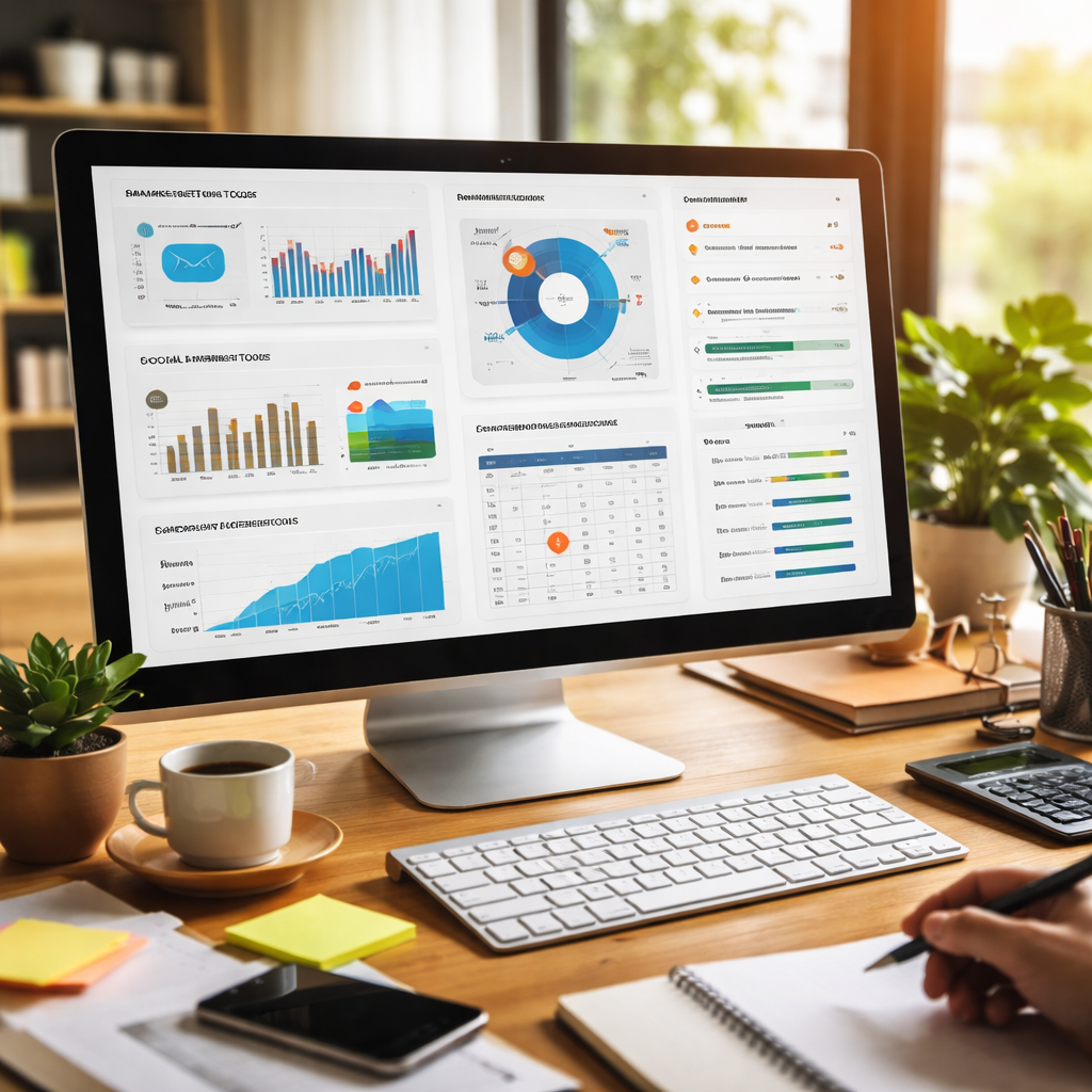 overview of various marketing tools on a computer screen